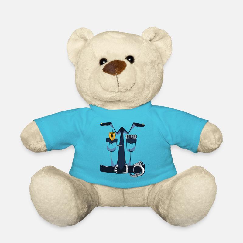 Polizist Polizei Karneval Fasching Uniform Kostüm - Teddy - Atollblau