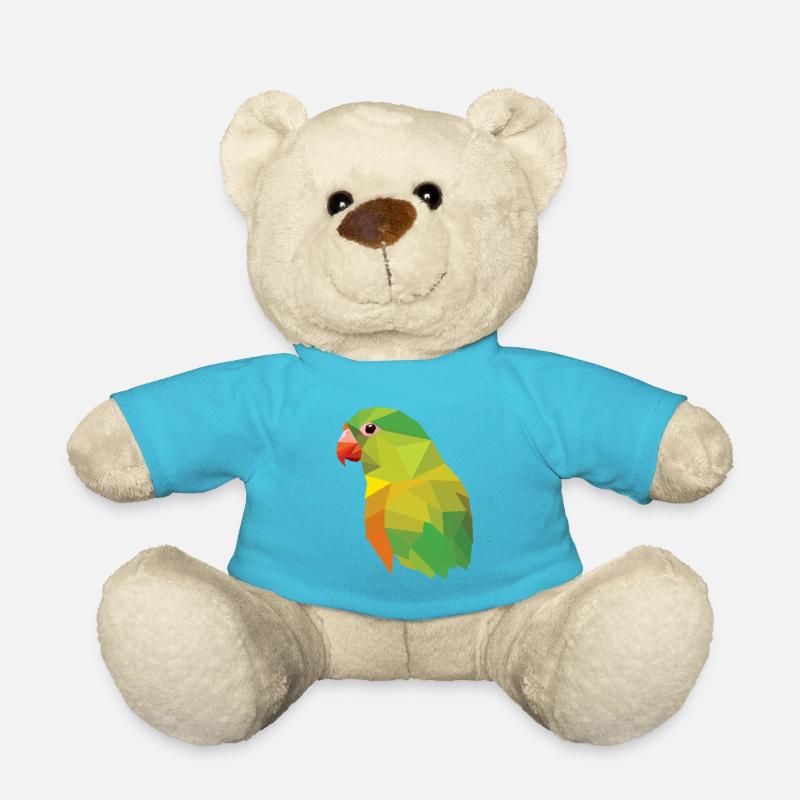 Perroquet oiseau mosaïque low poly - Nounours - bleu outremer