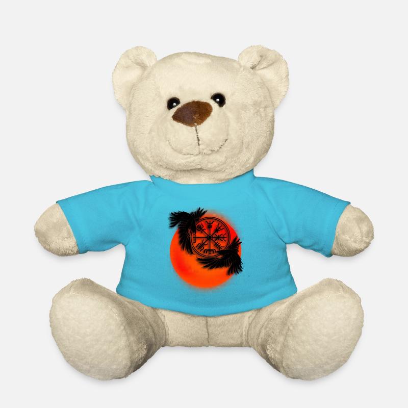 Odins Raben mit Wikinger Kompass Tattoo Design - Teddy - Atollblau