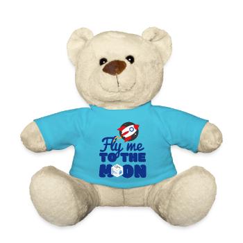 CHAINLINK LINK CRYPTOCURRENCY TO THE MOON - Teddy Bear - atoll blue - Front