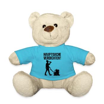 Bauarbeiter Bier Spruch Hauptsache verdichten - Teddy - Atollblau - Vorne