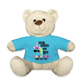 Social work social worker ladies gift - Teddy Bear - atoll blue - Front