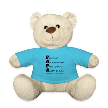 Papa pupst. Lustiges Geschenkidee für Vater. - Teddy - Atollblau - Vorne