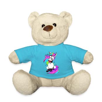 Böses Einhorn BDSM Sub Brat DDLG Bondage Humor - Teddy - Atollblau - Vorne