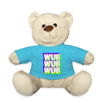 WUB WUB Dubstep Techno Rave Headbanger DJ Gift - Teddy Bear - atoll blue - Front