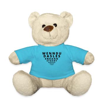 lustiger Sehtest Spruch party wein - Teddy - Atollblau - Vorne