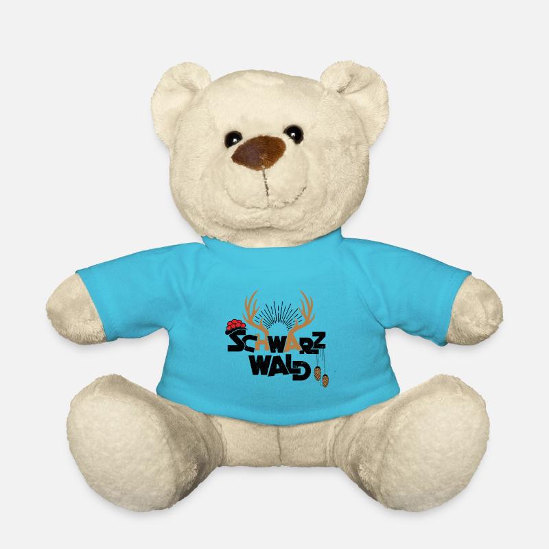 Schwarzwald Bollenhut Hirschgeweih Kuckucksuhr - Teddy - Atollblau