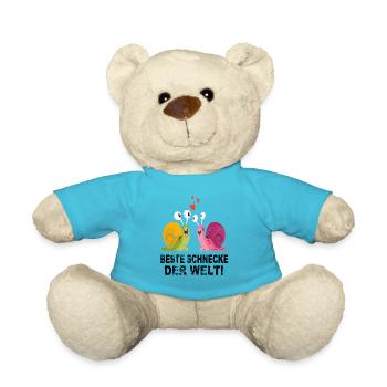 Schnecke Schneckenhaus Liebe Freunde Geschenk - Teddy - Atollblau - Vorne