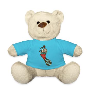 Jede Reise beginnt mit einem ersten Schritt - Teddy - Atollblau - Vorne
