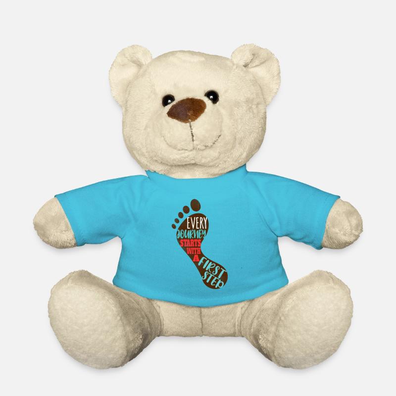 Jede Reise beginnt mit einem ersten Schritt - Teddy - Atollblau