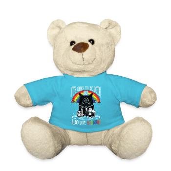 LGBT Goth Rainbows Black Cat Pentagram Pentacle - Teddy Bear - atoll blue - Front