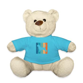 Beagle retro dog canine dog owner gift - Teddy Bear - atoll blue - Front
