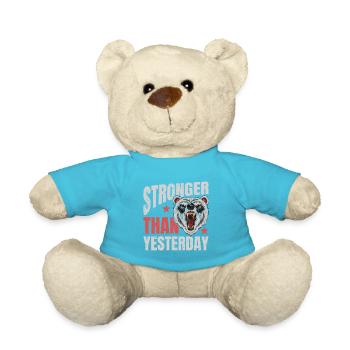 Plus fort qu'hier - Gym Weight Training Fitness - Nounours - bleu outremer - Devant