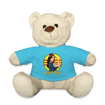 Vietnam Vietnamese woman girl I gift idea - Teddy Bear - atoll blue - Front