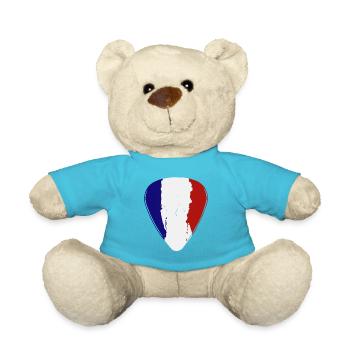 France Guitar Pick Flag Guitarist - Teddy Bear - atoll blue - Front