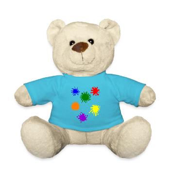 Splotches of color - Teddy Bear - atoll blue - Front