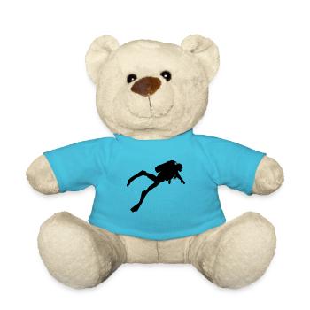 Taucher Tauchen Tiefseetaucher Dive Apnoe - Teddy - Atollblau - Vorne