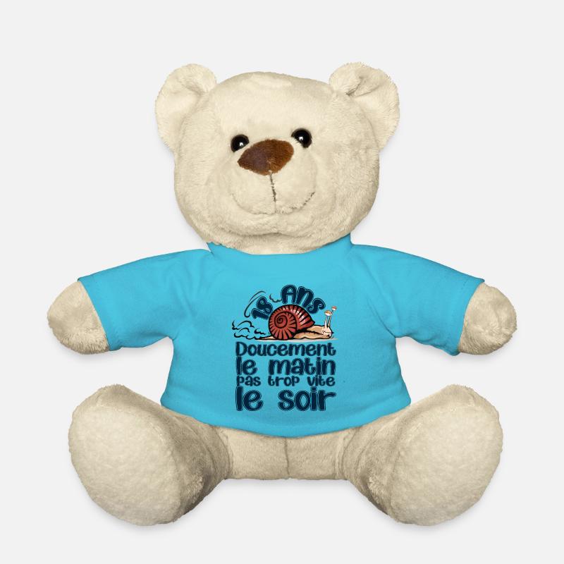 18 ans anniversaire escargot doucement matin vite - Nounours - bleu outremer