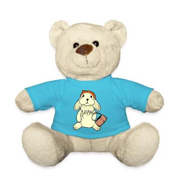 with hat and basket - Teddy Bear - atoll blue - Front