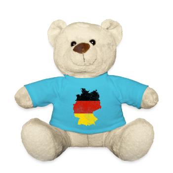 Germany map flag gift - Teddy Bear - atoll blue - Front