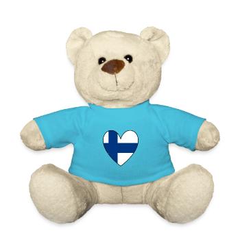 Finnland Herz - Teddy - Atollblau - Vorne