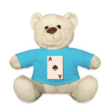 Poker Poker Poker Players Gift Spades Ass - Teddy Bear - atoll blue - Front
