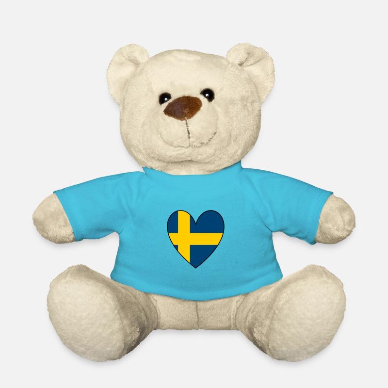 Schweden Herz - Teddy - Atollblau