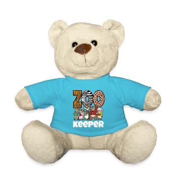 Zoowärter Zoo Wärter Tier Tierpark Lustig Geschenk - Teddy - Atollblau - Vorne