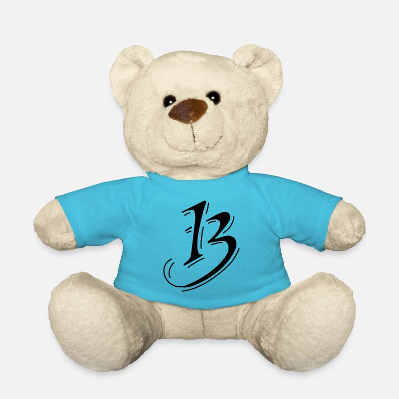 13 Number number number - Teddy Bear - atoll blue