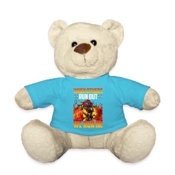 Feuer, Feuerwehrmann Design Sprüche - Teddy - Atollblau - Vorne