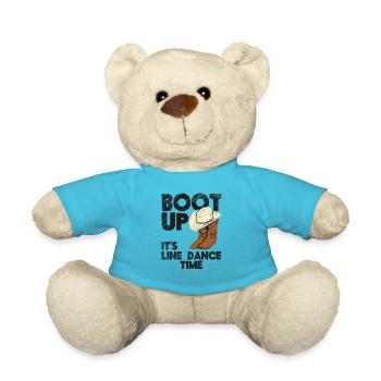 Country Western Line Dance Line Dancing Cowboy - Teddy Bear - atoll blue - Front