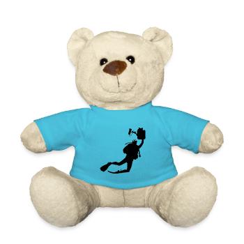 Diver with underwater camera - Teddy Bear - atoll blue - Front