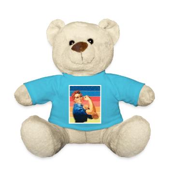 Women's Power Emancipation Equality Heroine - Teddy Bear - atoll blue - Front