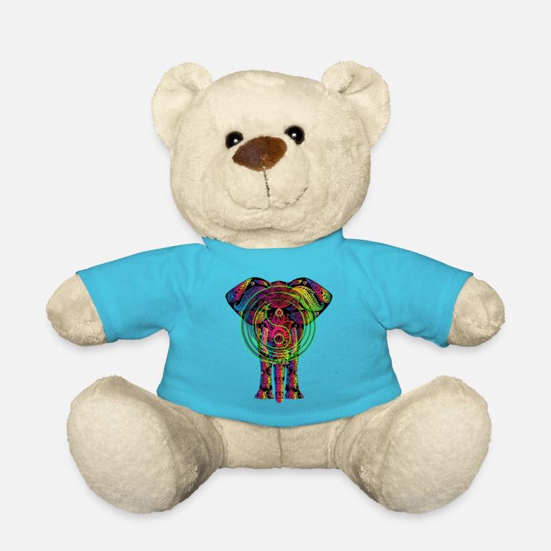 Yin Yang Elephant - Teddy Bear - atoll blue