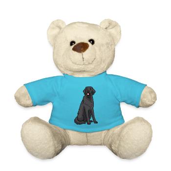 Flat Coated Retriever Dog - Teddy Bear - atoll blue - Front