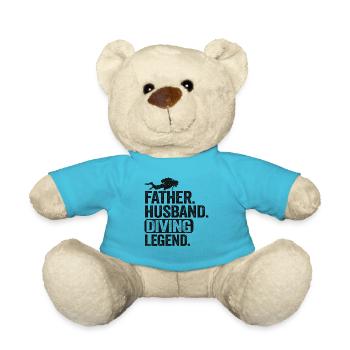Father Husband Diving Legend Scuba Diving Dad Gift - Teddy Bear - atoll blue - Front