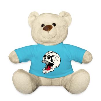 Kopf des Todes Totenkopf Halloween Mund offen - Teddy - Atollblau - Vorne