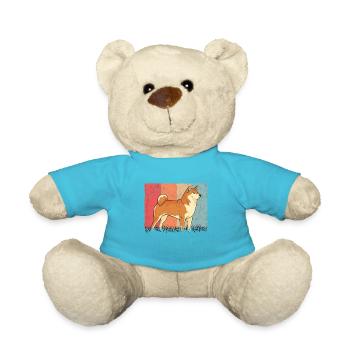 Shiba Inu Retro Vintage Akita Inu - Teddy - Atollblau - Vorne