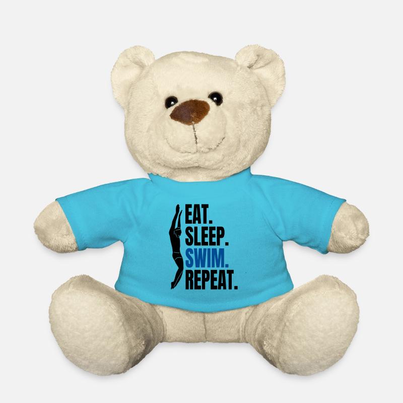 Eat Sleep Swim Repeat - Schwimmen Schwimmer - Teddy - Atollblau
