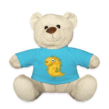 Cute plush dino by SueLYSue.Art - Teddy Bear - atoll blue - Front