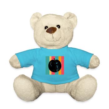 Apricot Fruit Lover Retro Veggie Diet Gift idea - Teddy Bear - atoll blue - Front