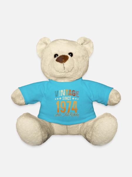 1974 Année de naissance Anniversaire Année de construction Millésime - Nounours - bleu outremer