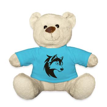 Stilisiertes cooles Wolfskopf-Symbol - Teddy - Atollblau - Vorne