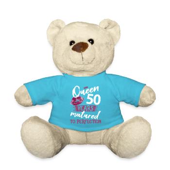Fille de 50 ans 50 bday Queen 50 anniversaire - Nounours - bleu outremer - Devant