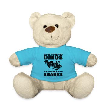 Dinosaurier Great White Shark Ein Mädchen, das - Teddy - Atollblau - Vorne