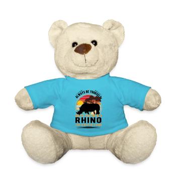 Nashorn Geschenk Rhino - Teddy - Atollblau - Vorne