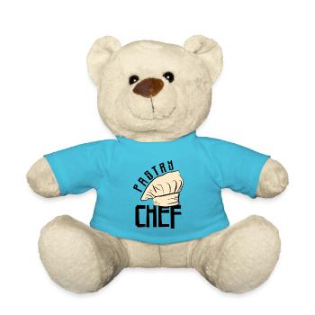 Pastry Chef Skull Baking Pastry Baked Goods - Teddy Bear - atoll blue - Front
