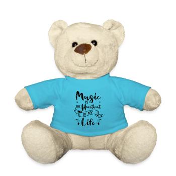 Music Heartbeat Music Lover Life Songs - Teddy Bear - atoll blue - Front