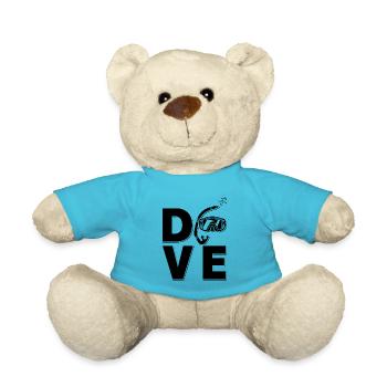 Freitaucher Freitauchen Apnoe Tauchen Geschenkidee - Teddy - Atollblau - Vorne