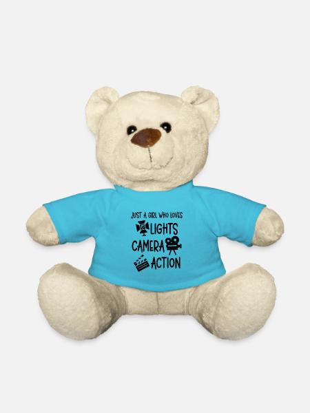 Girl Illuminated Camera Action Movie Maker Girl - Teddy Bear - atoll blue
